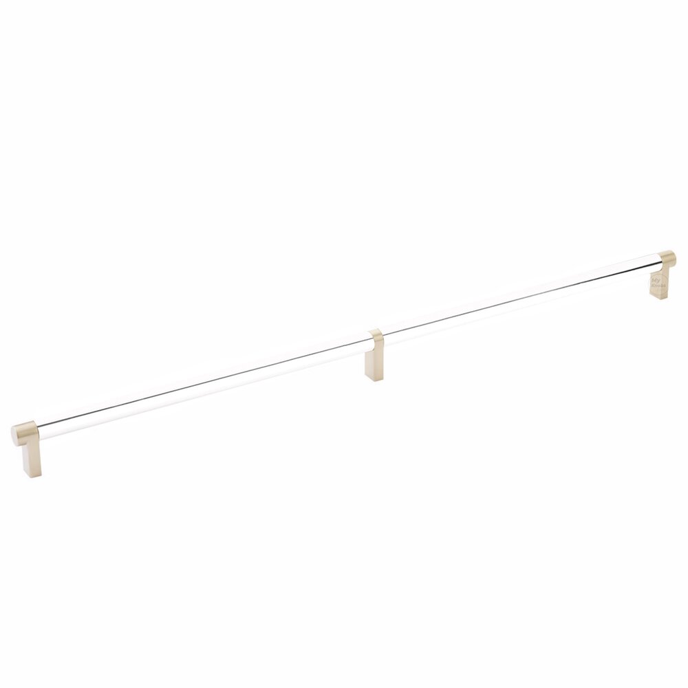 20" Centers Rectangular Stem in Satin Brass And Smooth Bar in Polished Chrome
