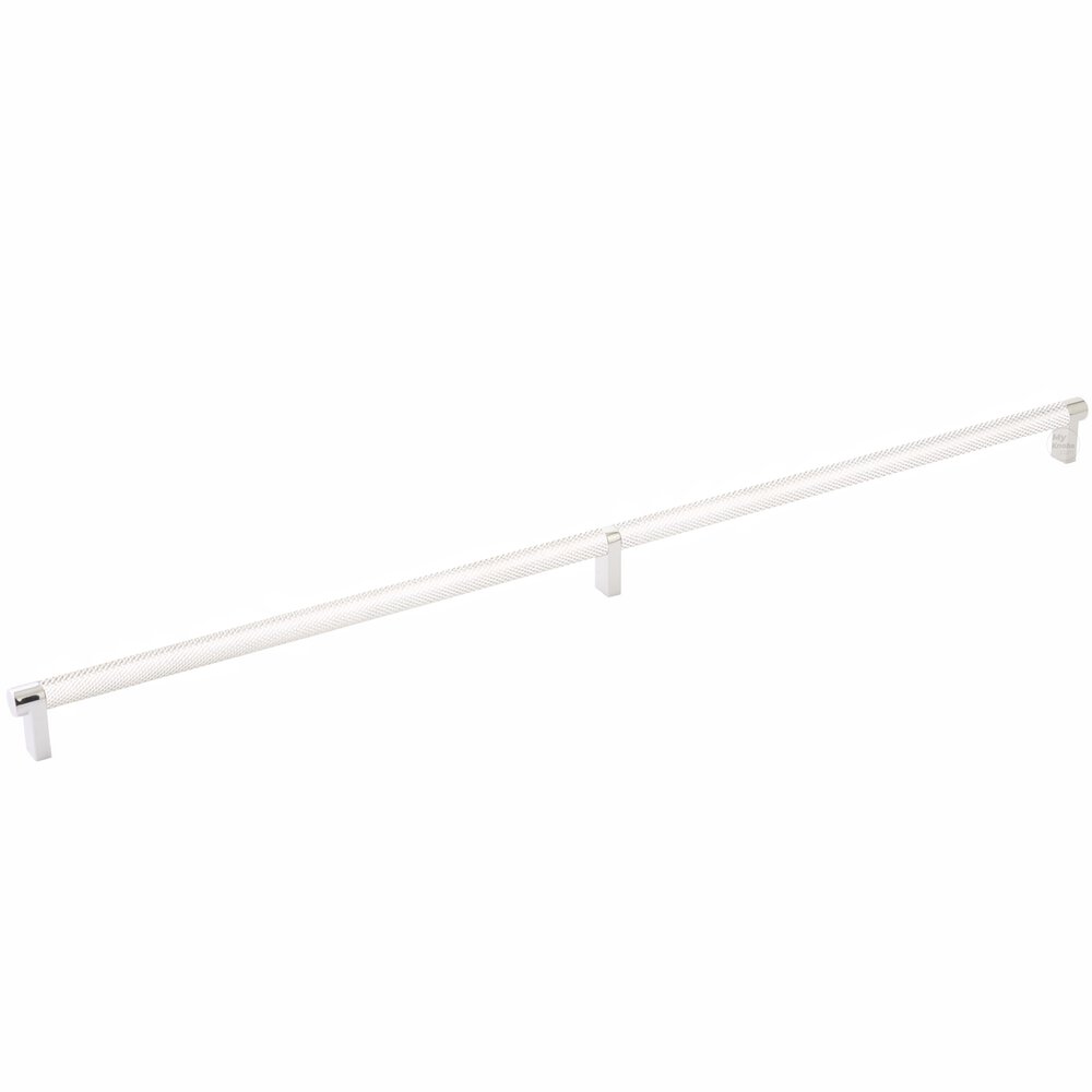 24" Centers Rectangular Stem in Polished Nickel And Knurled Bar in Polished Nickel