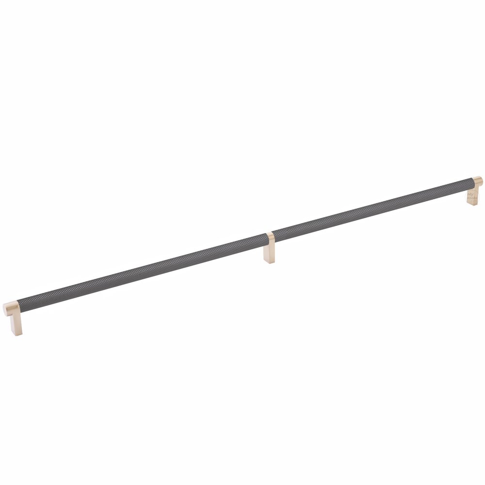 24" Centers Rectangular Stem in Satin Copper And Knurled Bar in Oil Rubbed Bronze