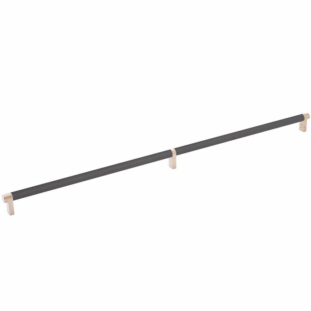 24" Centers Rectangular Stem in Satin Copper And Knurled Bar in Flat Black