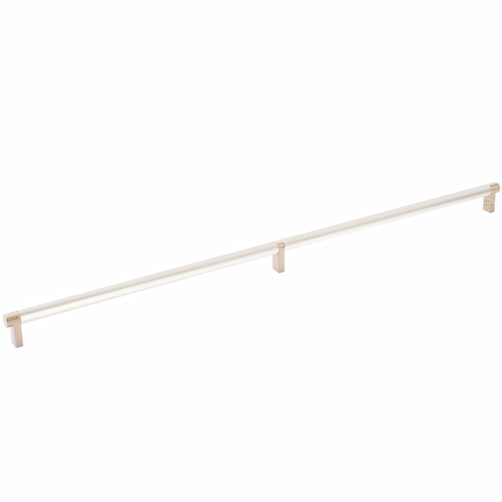 24" Centers Rectangular Stem in Satin Copper And Smooth Bar in Satin Nickel