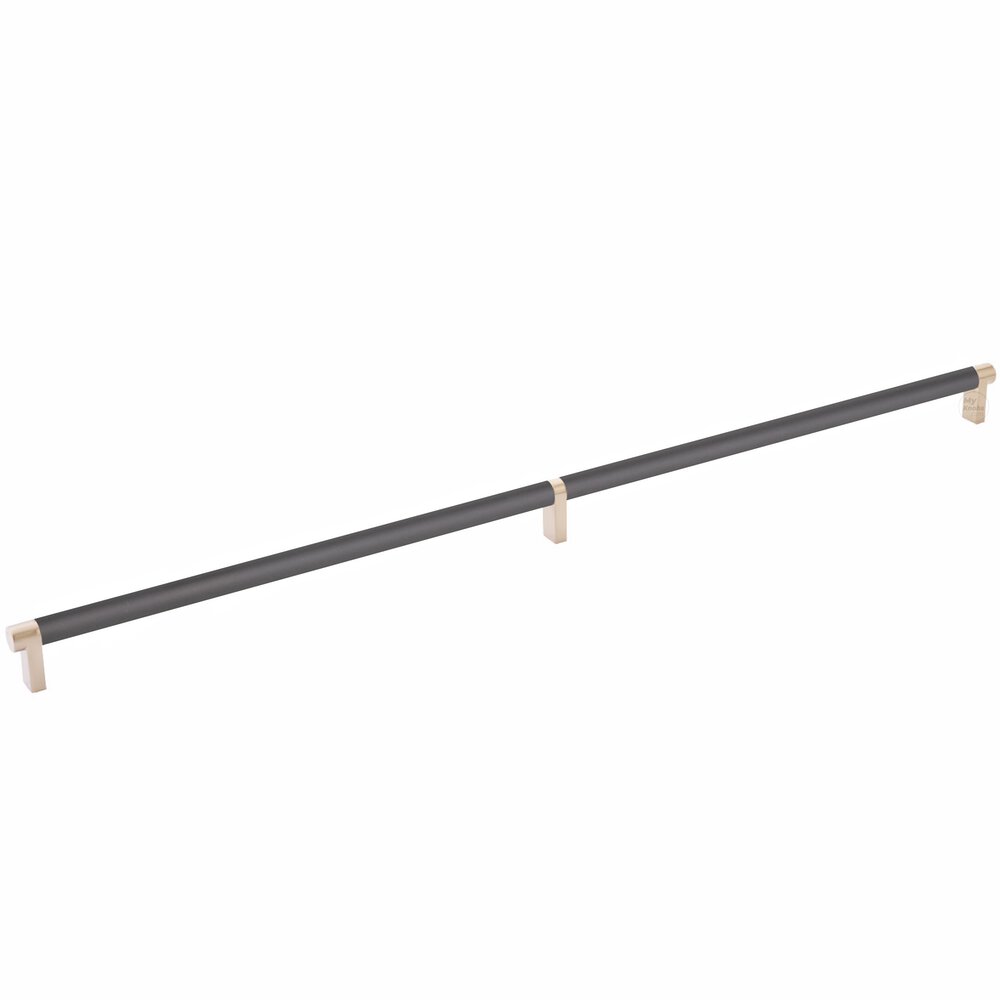 24" Centers Rectangular Stem in Satin Copper And Smooth Bar in Flat Black