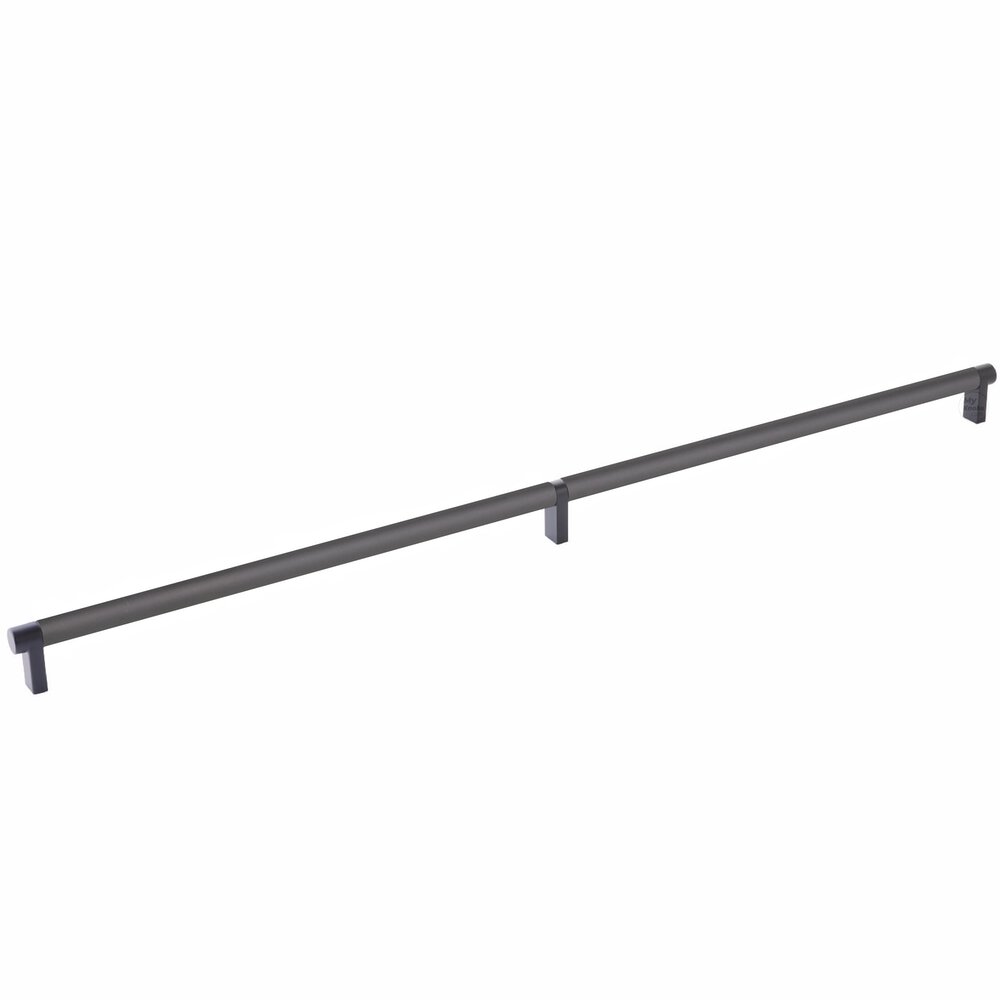24" Centers Rectangular Stem in Flat Black And Smooth Bar in Flat Black
