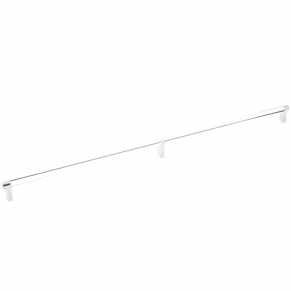 24" Centers Rectangular Stem in Polished Chrome And Smooth Bar in Polished Chrome