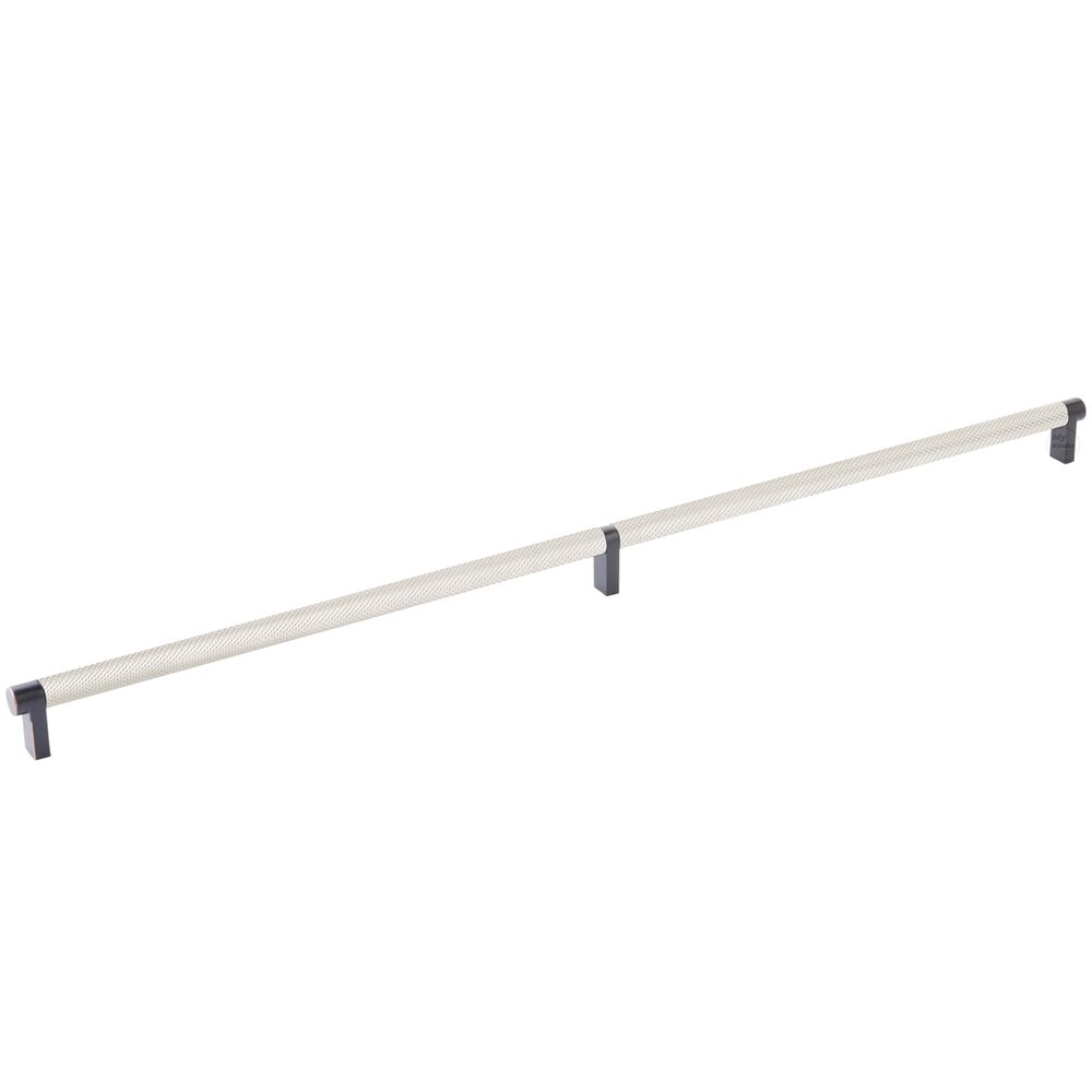 24" Centers Rectangular Stem in Oil Rubbed Bronze And Knurled Bar in Satin Nickel