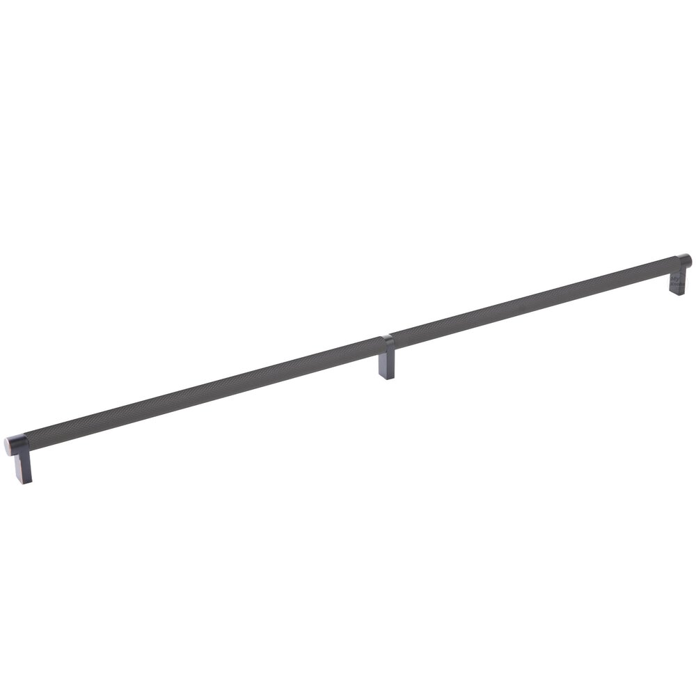 24" Centers Rectangular Stem in Oil Rubbed Bronze And Knurled Bar in Flat Black