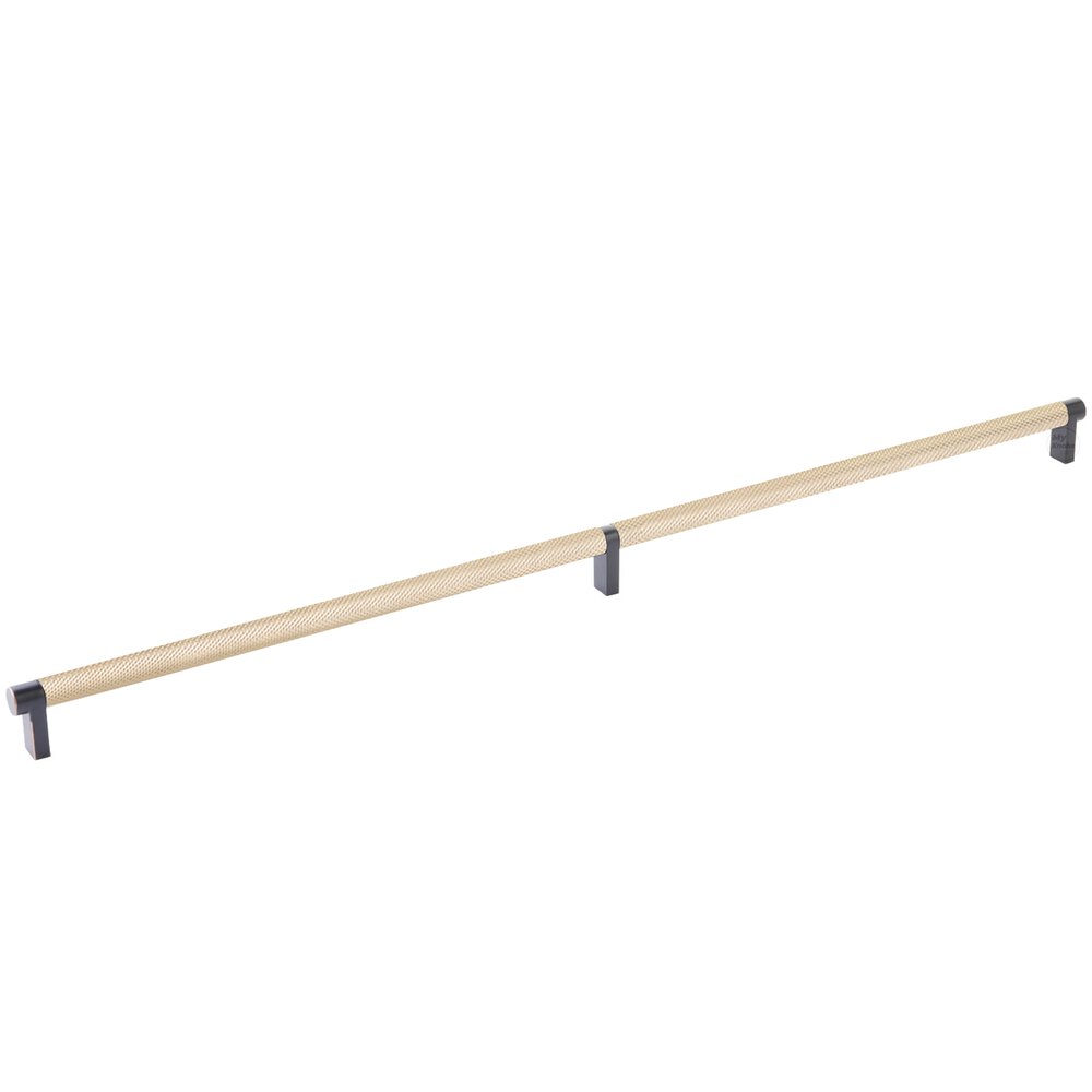 24" Centers Rectangular Stem in Oil Rubbed Bronze And Knurled Bar in Satin Brass