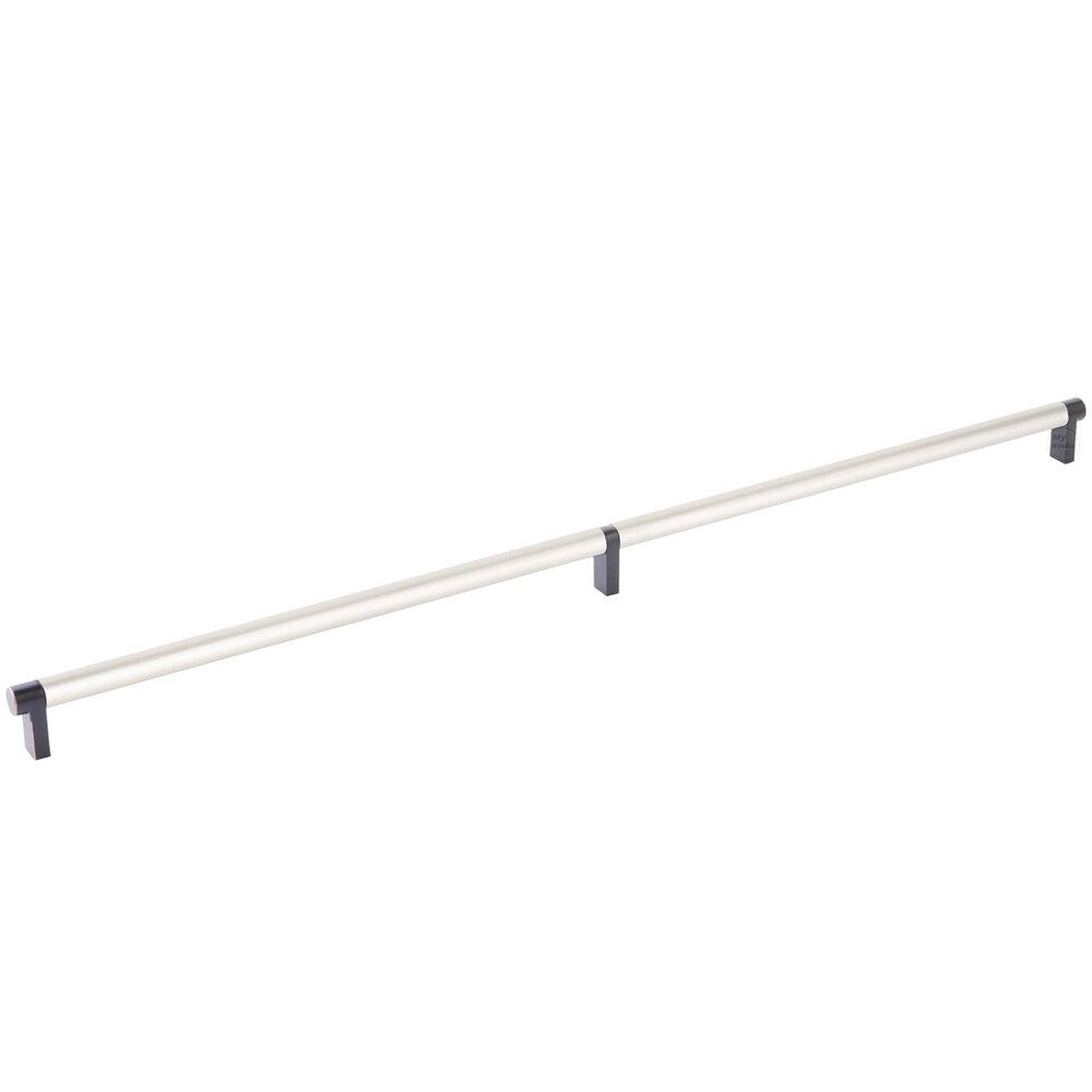 24" Centers Rectangular Stem in Oil Rubbed Bronze And Smooth Bar in Satin Nickel