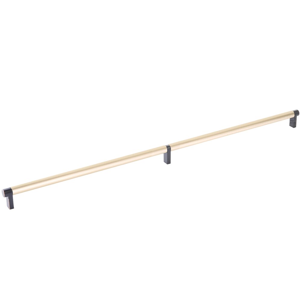 24" Centers Rectangular Stem in Oil Rubbed Bronze And Smooth Bar in Satin Brass