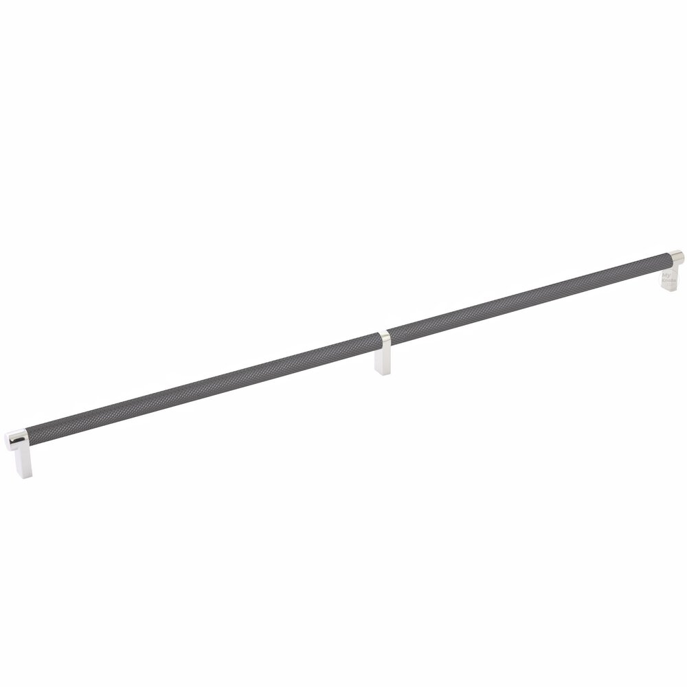 24" Centers Rectangular Stem in Polished Nickel And Knurled Bar in Oil Rubbed Bronze