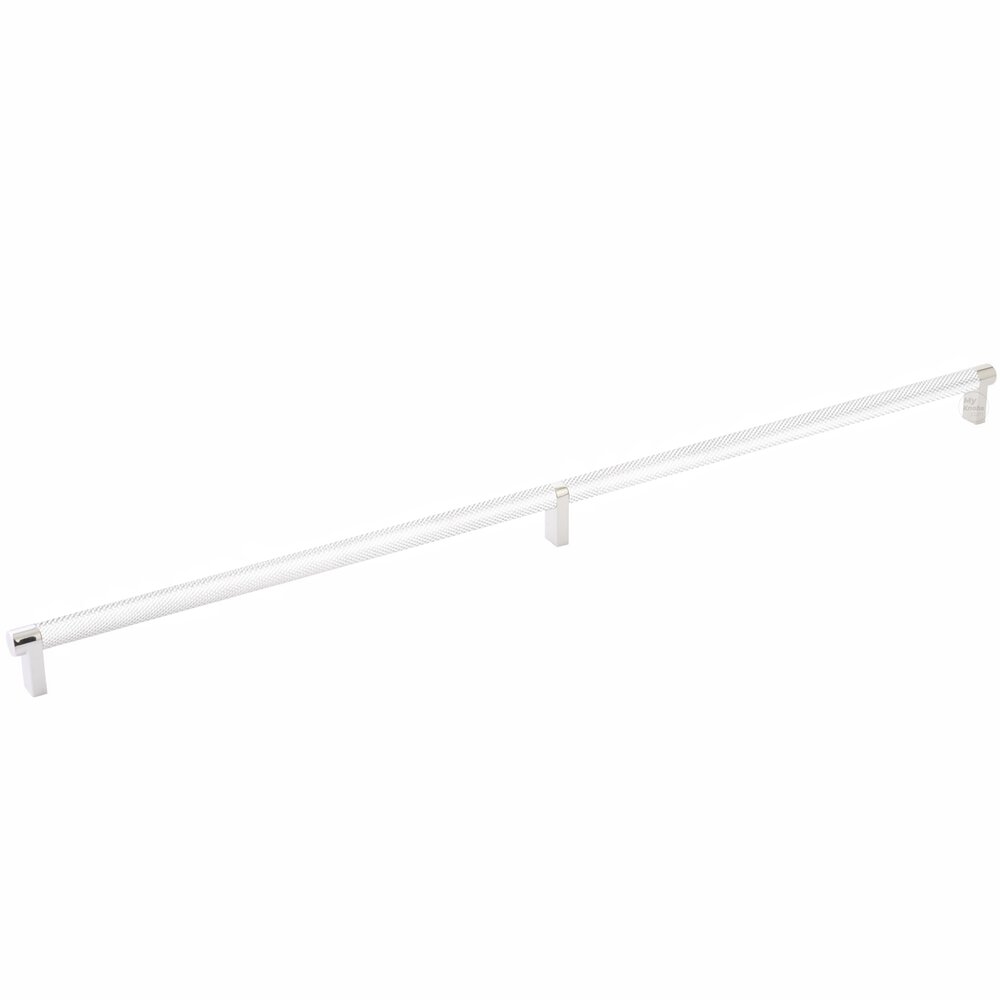 24" Centers Rectangular Stem in Polished Nickel And Knurled Bar in Polished Chrome