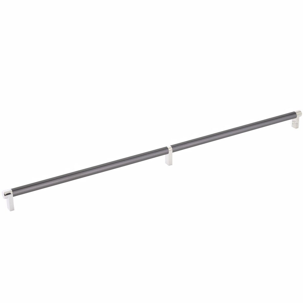 24" Centers Rectangular Stem in Polished Nickel And Smooth Bar in Oil Rubbed Bronze