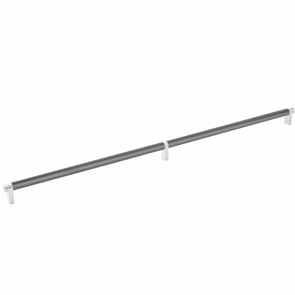24" Centers Rectangular Stem in Satin Nickel And Smooth Bar in Oil Rubbed Bronze