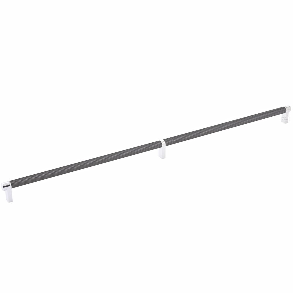 24" Centers Rectangular Stem in Polished Chrome And Knurled Bar in Oil Rubbed Bronze