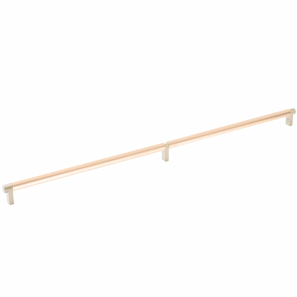 24" Centers Rectangular Stem in Satin Brass And Smooth Bar in Satin Copper