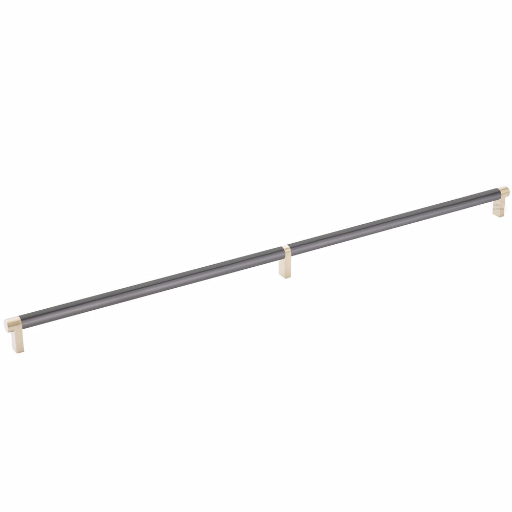 24" Centers Rectangular Stem in Satin Brass And Smooth Bar in Oil Rubbed Bronze