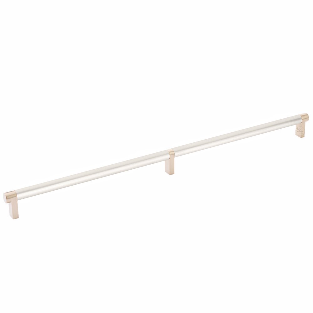 18" Centers Rectangular Stem in Satin Copper And Smooth Bar in Satin Nickel