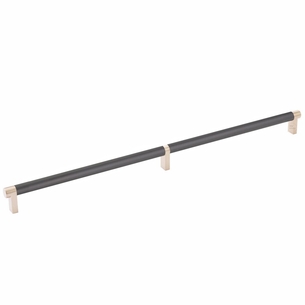 18" Centers Rectangular Stem in Satin Copper And Smooth Bar in Flat Black