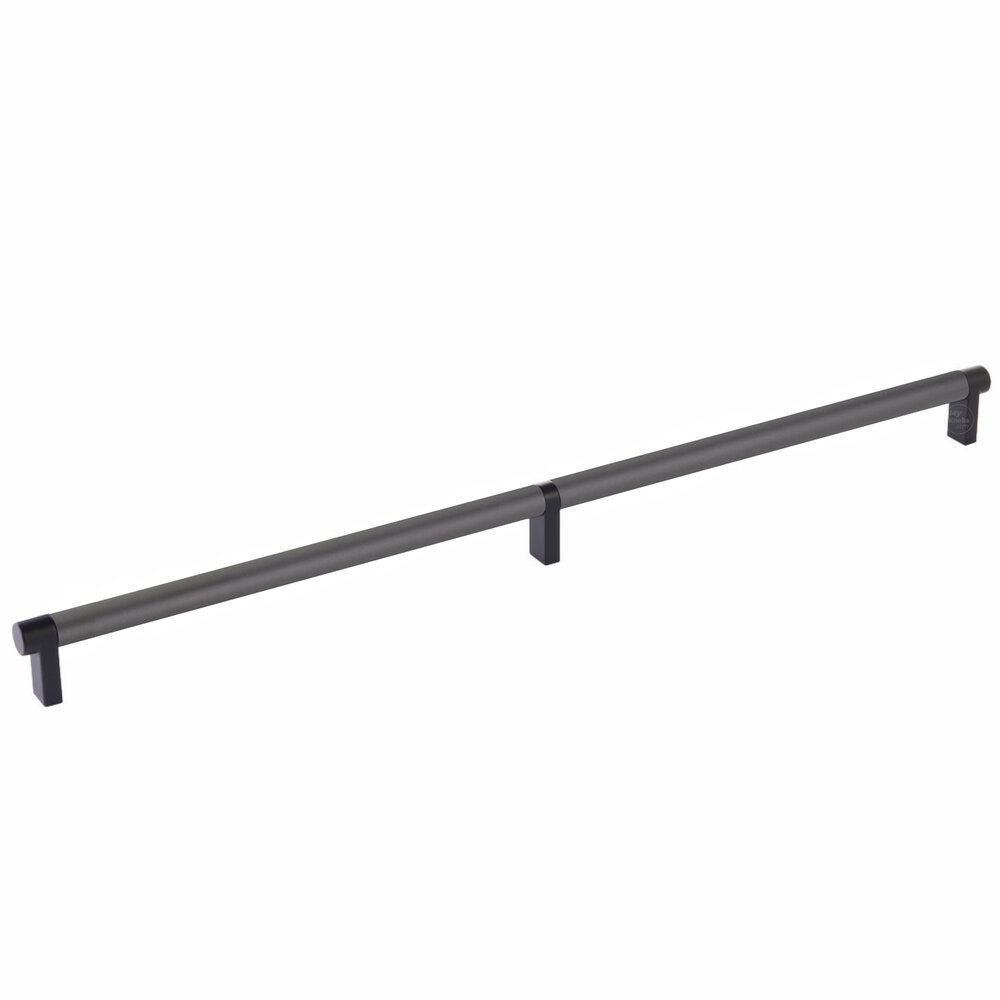 18" Centers Rectangular Stem in Flat Black And Smooth Bar in Flat Black