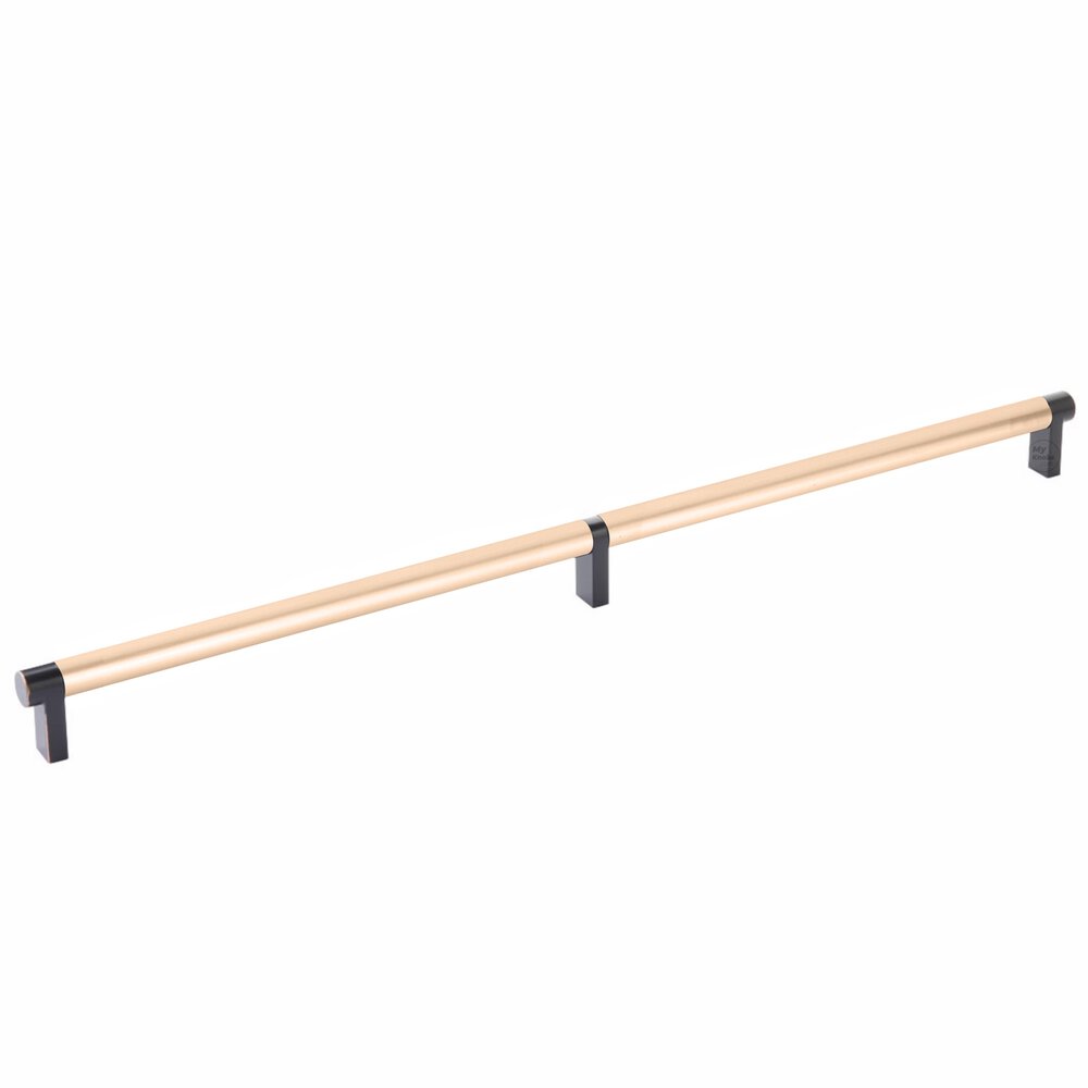 18" Centers Rectangular Stem in Oil Rubbed Bronze And Smooth Bar in Satin Copper