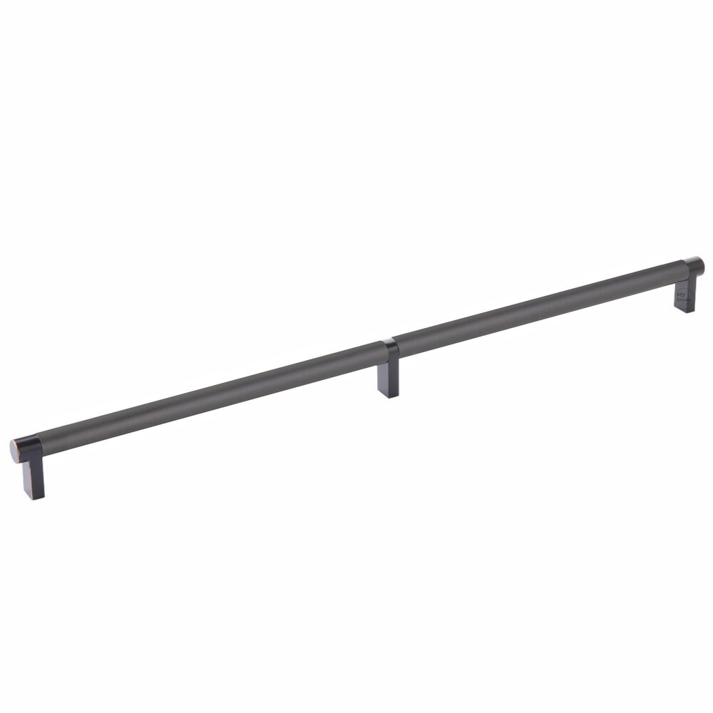 18" Centers Rectangular Stem in Oil Rubbed Bronze And Smooth Bar in Flat Black