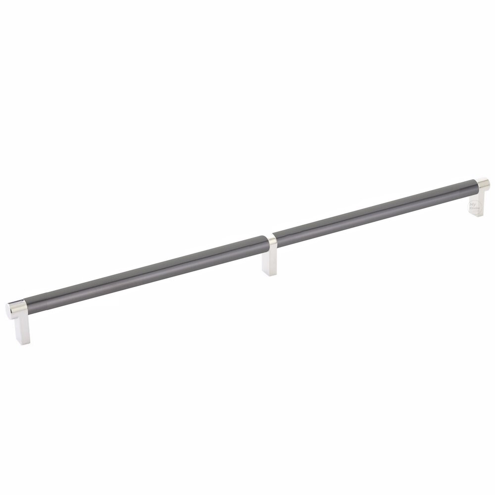 18" Centers Rectangular Stem in Polished Nickel And Smooth Bar in Oil Rubbed Bronze