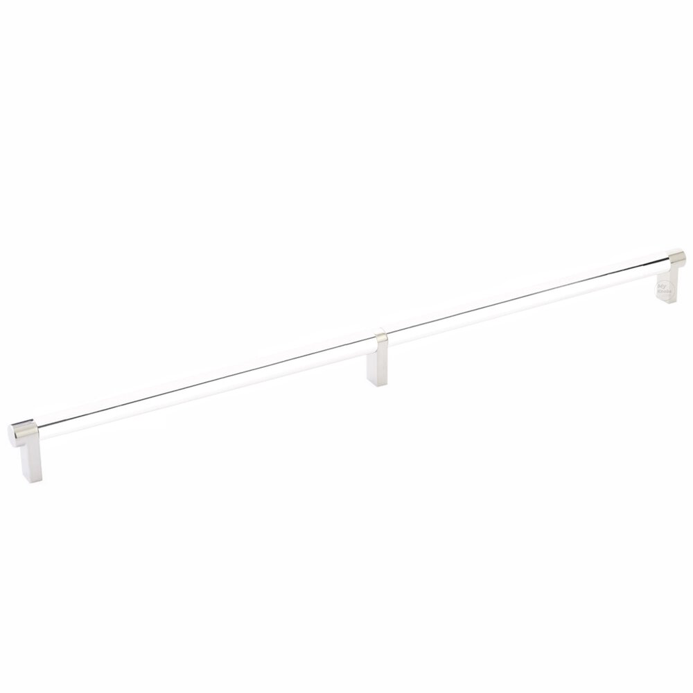 18" Centers Rectangular Stem in Polished Nickel And Smooth Bar in Polished Chrome