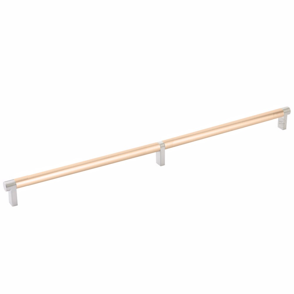 18" Centers Rectangular Stem in Satin Nickel And Smooth Bar in Satin Copper