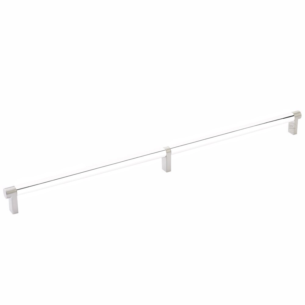 18" Centers Rectangular Stem in Satin Nickel And Smooth Bar in Polished Chrome