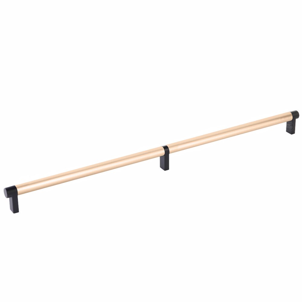 18" Centers Rectangular Stem in Flat Black And Smooth Bar in Satin Copper
