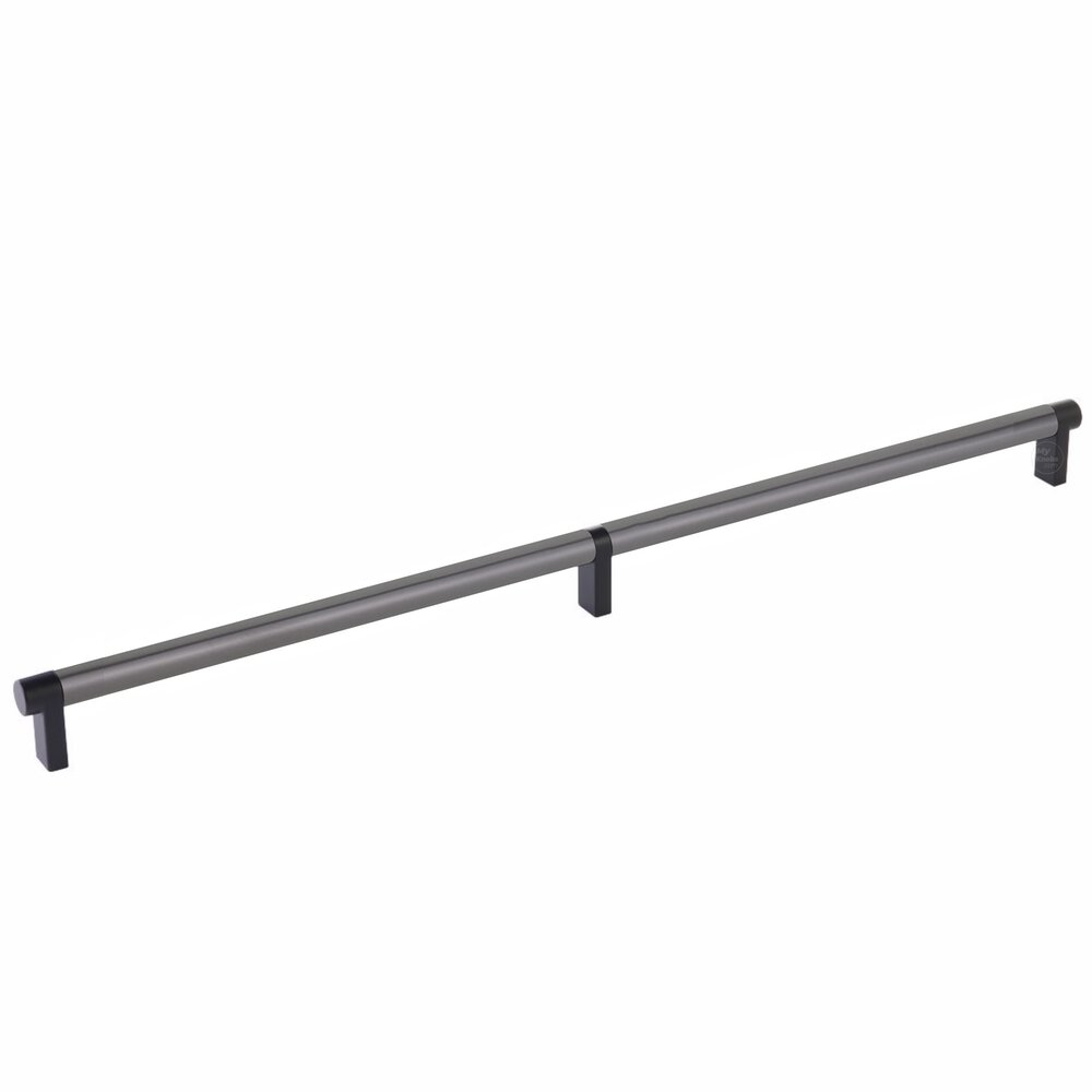18" Centers Rectangular Stem in Flat Black And Smooth Bar in Oil Rubbed Bronze