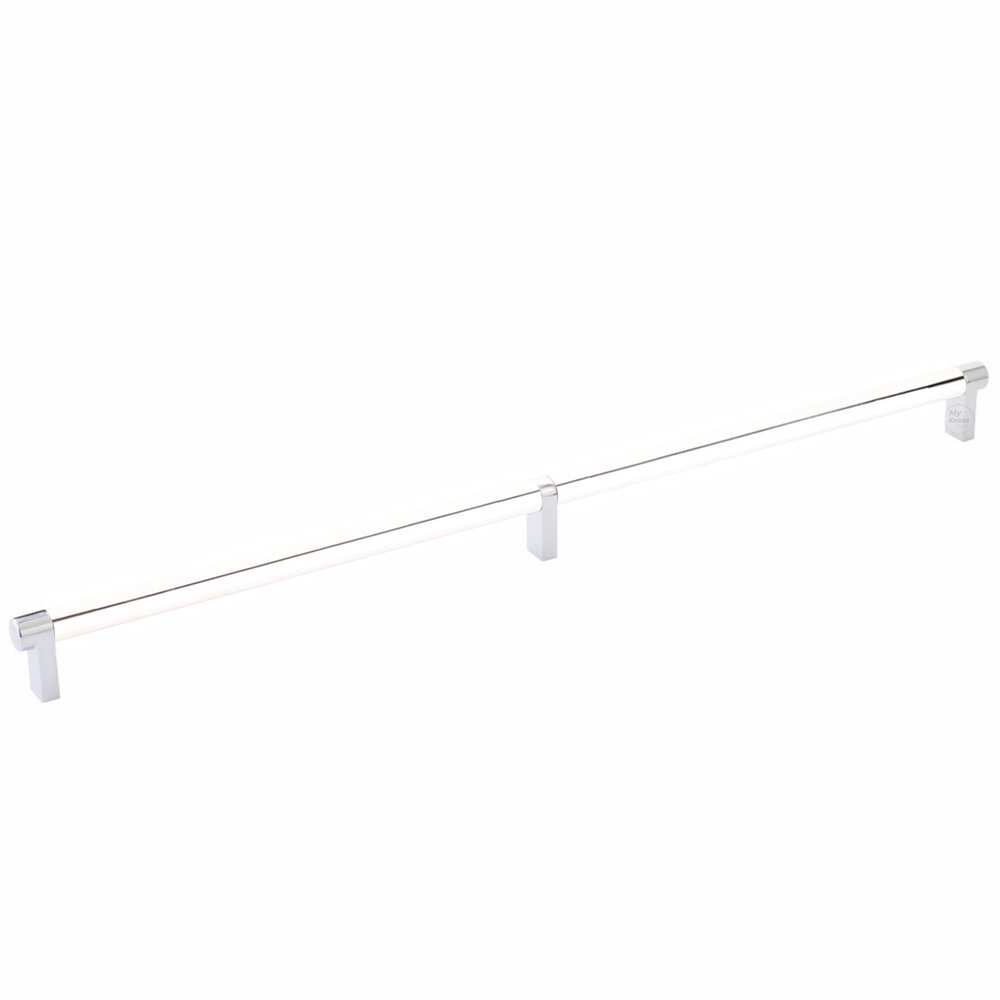 18" Centers Rectangular Stem in Polished Chrome And Smooth Bar in Polished Nickel