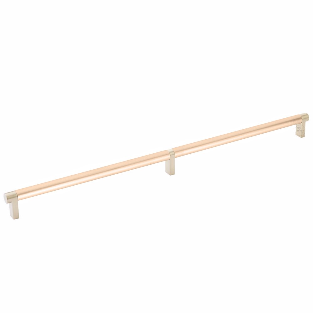 18" Centers Rectangular Stem in Satin Brass And Smooth Bar in Satin Copper