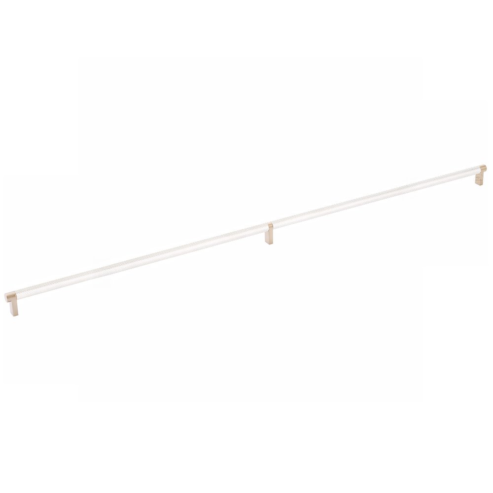 36" Centers Rectangular Stem in Satin Copper And Knurled Bar in Polished Nickel