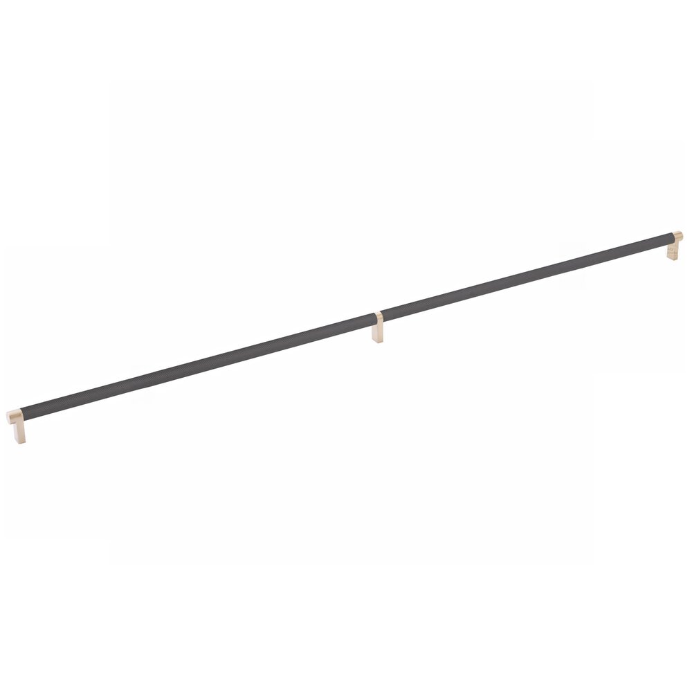 36" Centers Rectangular Stem in Satin Copper And Knurled Bar in Flat Black