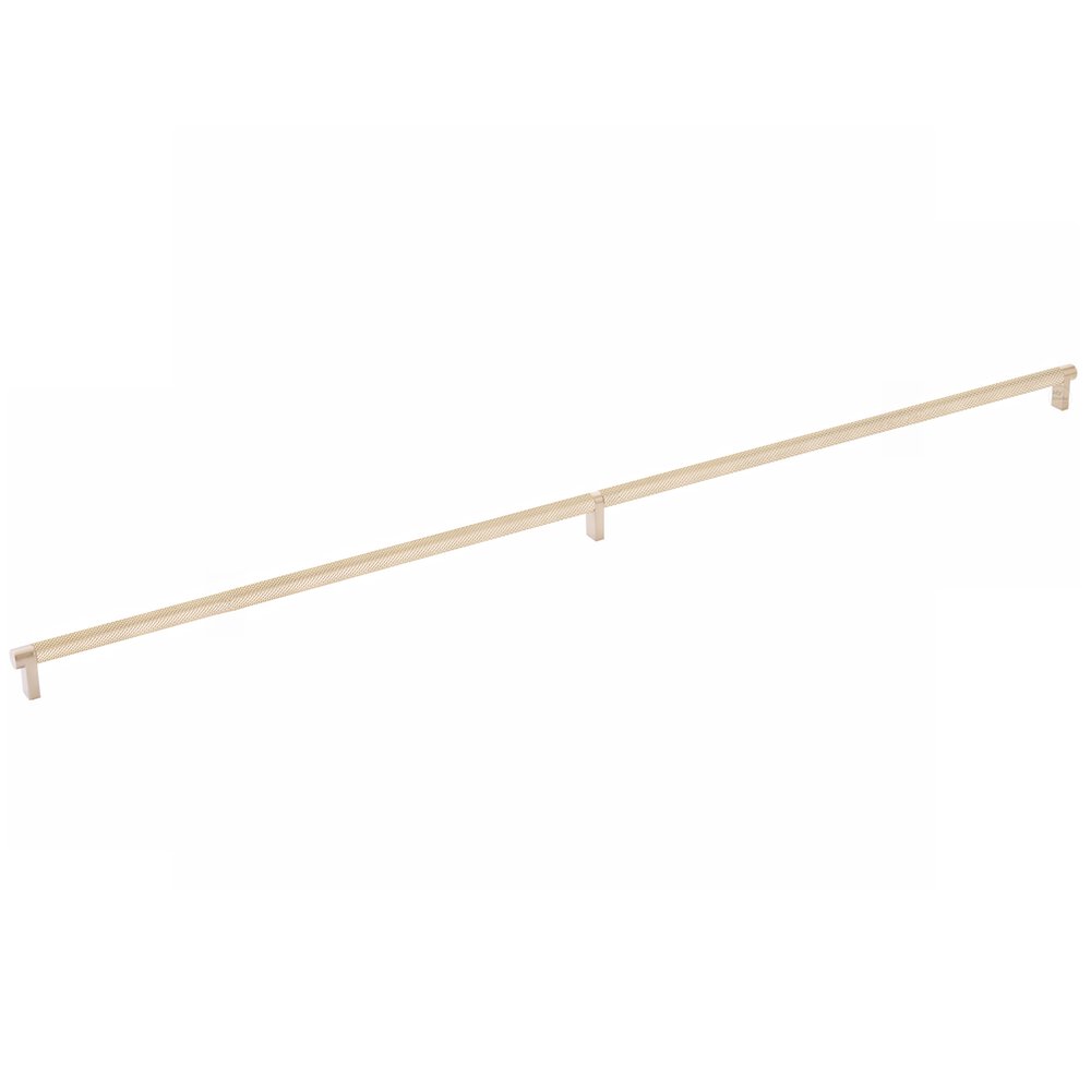 36" Centers Rectangular Stem in Satin Copper And Knurled Bar in Satin Brass