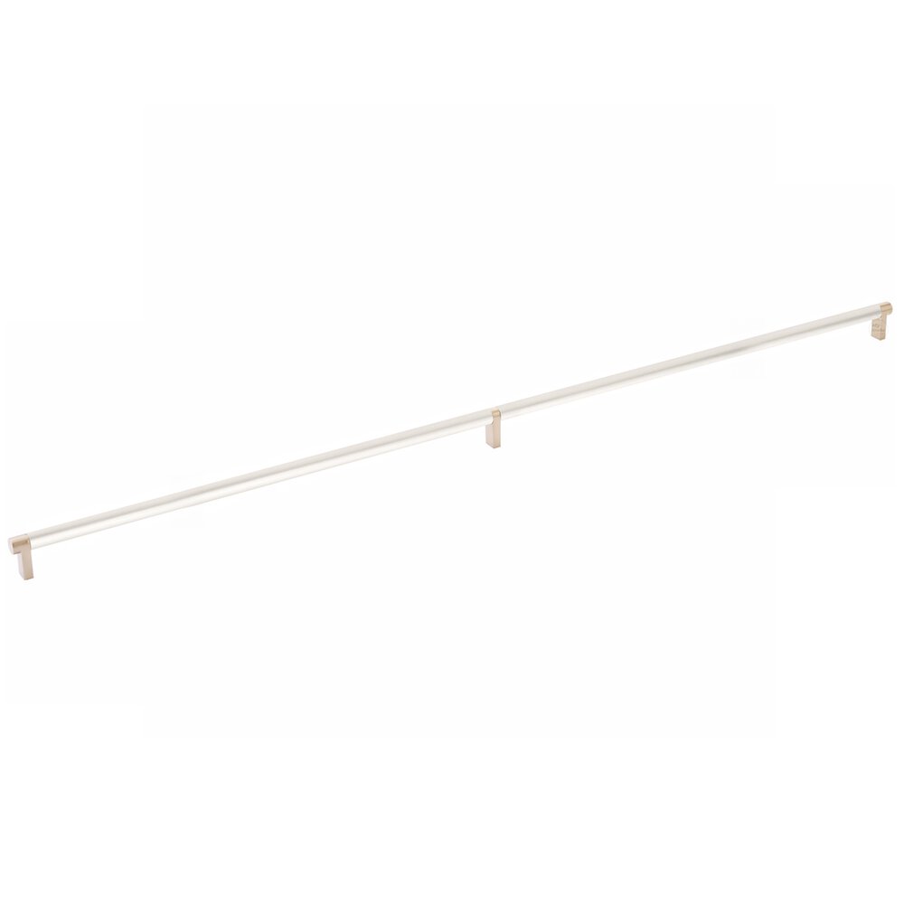 36" Centers Rectangular Stem in Satin Copper And Smooth Bar in Satin Nickel