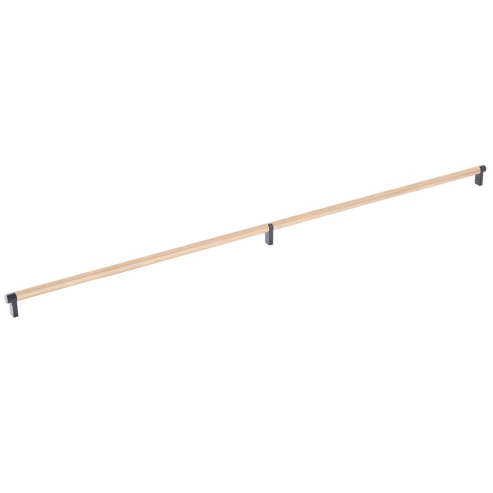 36" Centers Rectangular Stem in Oil Rubbed Bronze And Knurled Bar in Satin Copper