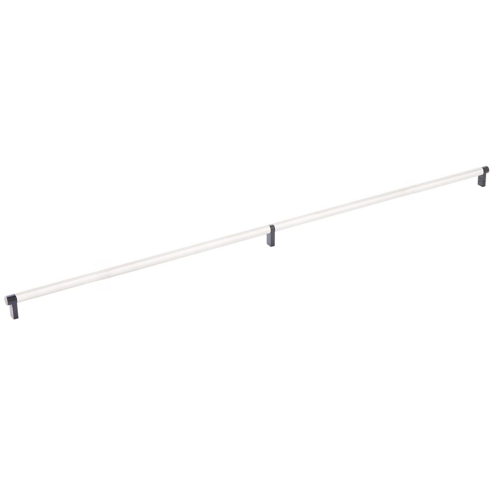 36" Centers Rectangular Stem in Oil Rubbed Bronze And Knurled Bar in Polished Nickel