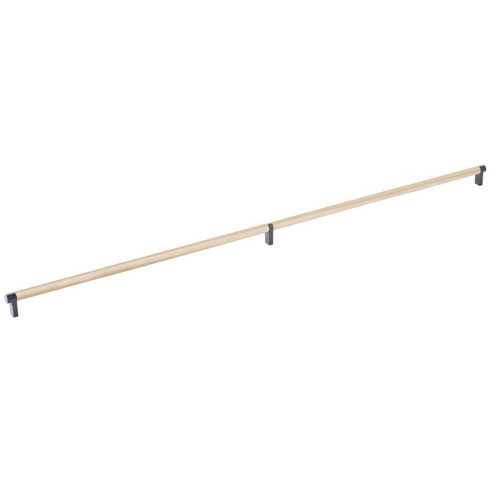 36" Centers Rectangular Stem in Oil Rubbed Bronze And Knurled Bar in Satin Brass