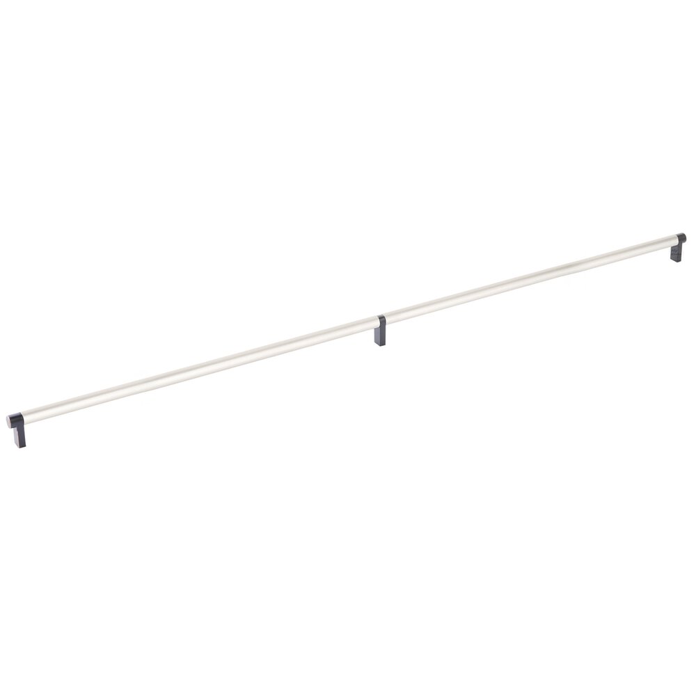 36" Centers Rectangular Stem in Oil Rubbed Bronze And Smooth Bar in Satin Nickel