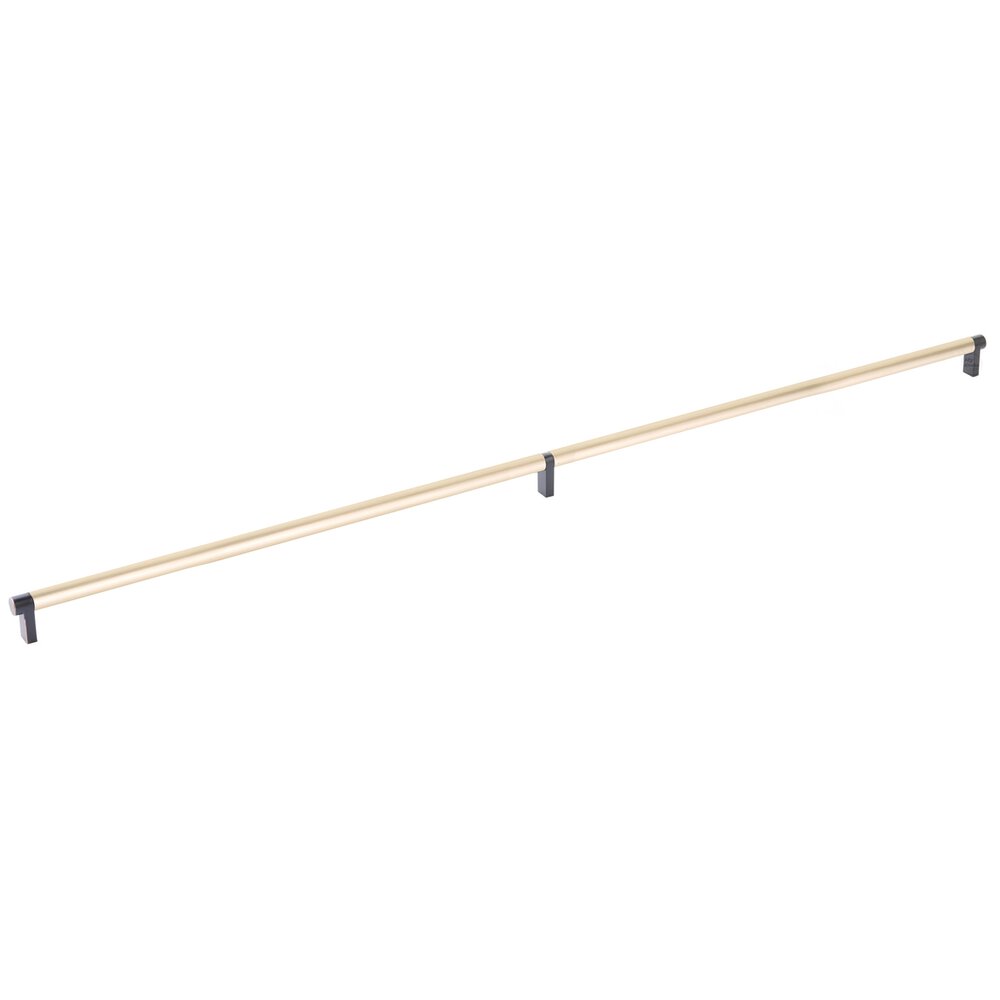 36" Centers Rectangular Stem in Oil Rubbed Bronze And Smooth Bar in Satin Brass