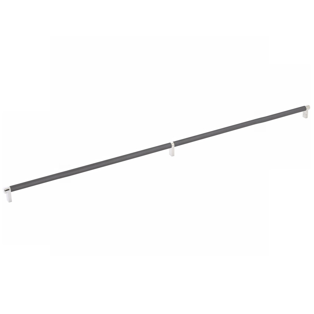 36" Centers Rectangular Stem in Polished Nickel And Knurled Bar in Oil Rubbed Bronze