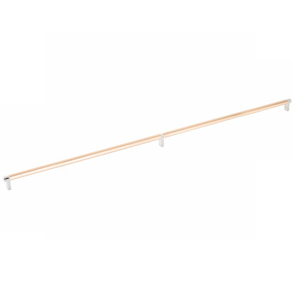 36" Centers Rectangular Stem in Polished Nickel And Smooth Bar in Satin Copper