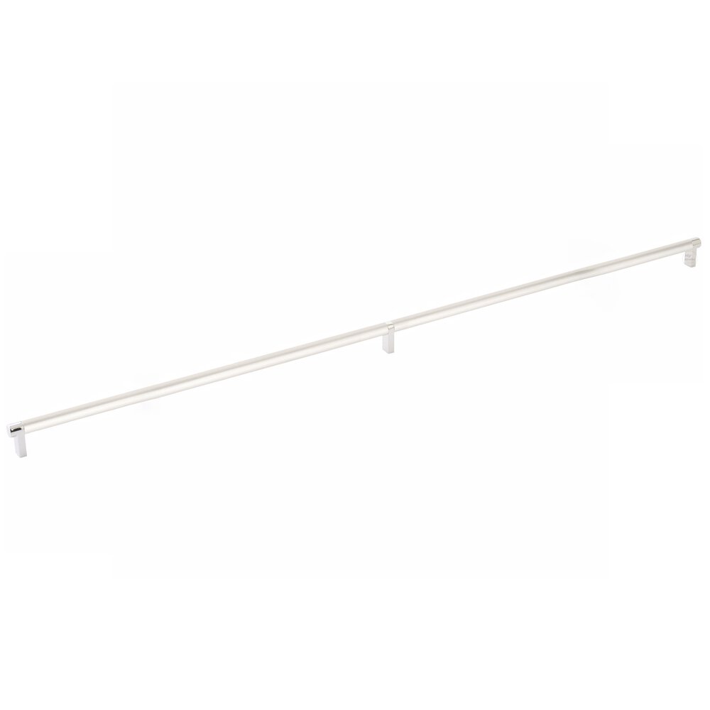 36" Centers Rectangular Stem in Polished Nickel And Smooth Bar in Satin Nickel