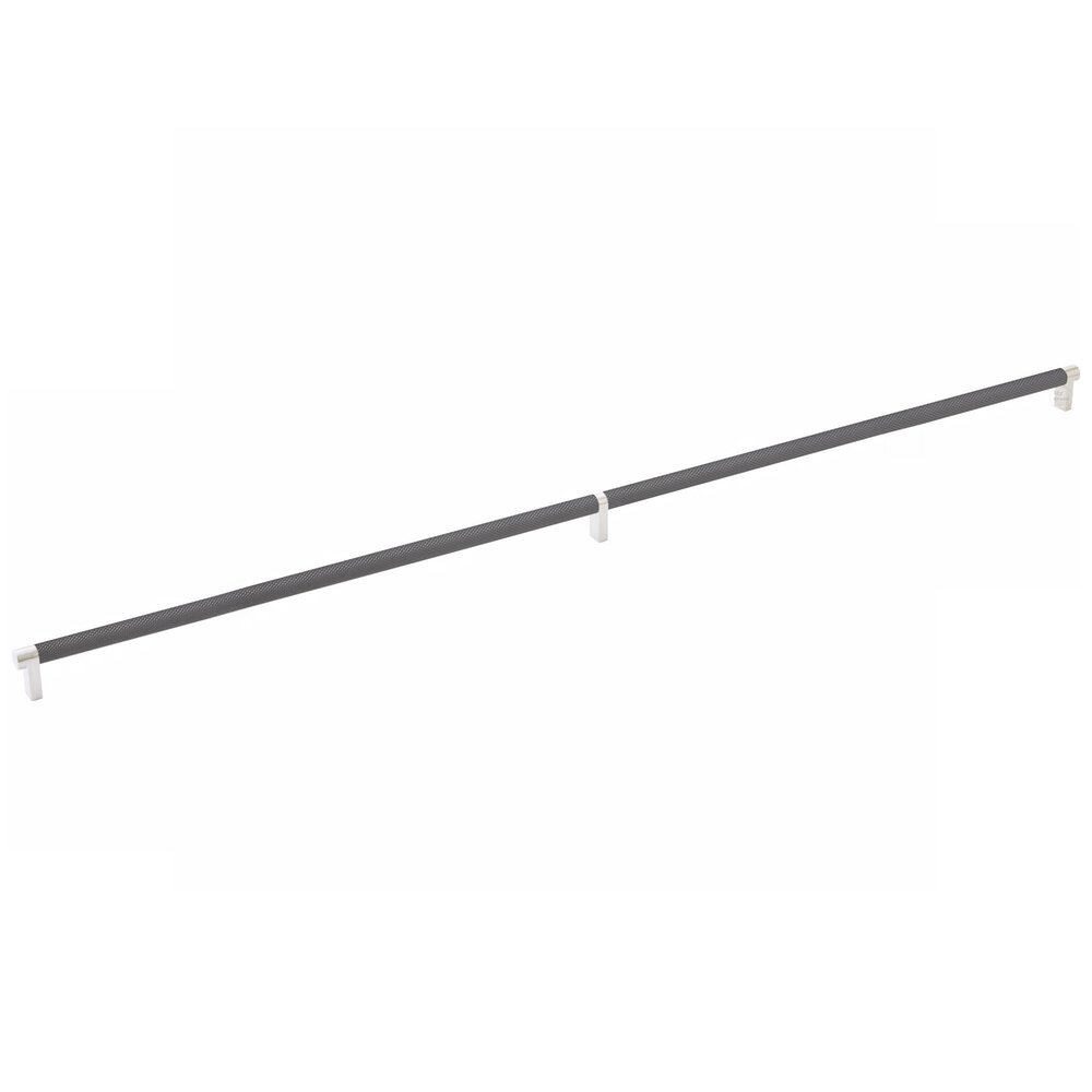 36" Centers Rectangular Stem in Satin Nickel And Knurled Bar in Oil Rubbed Bronze