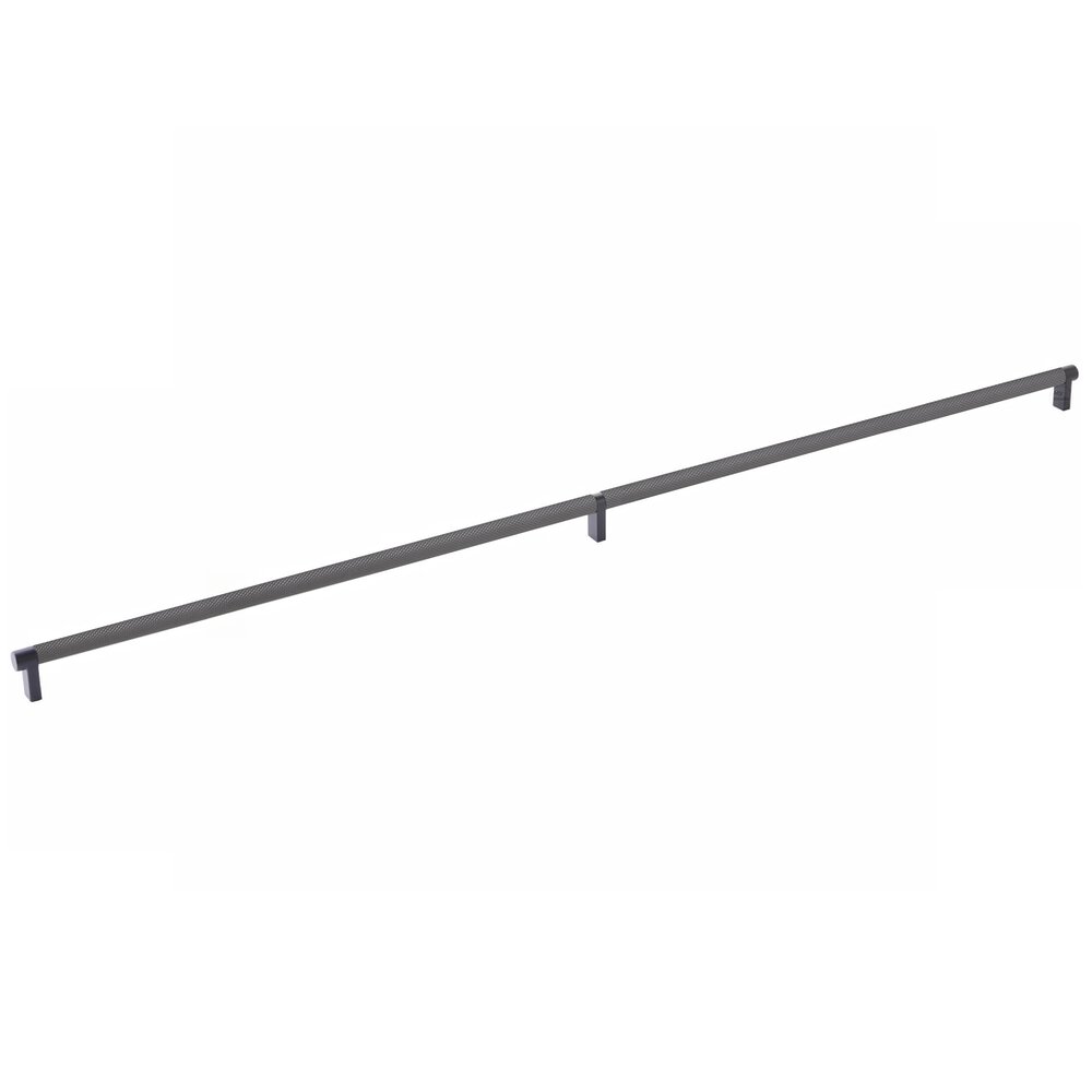 36" Centers Rectangular Stem in Flat Black And Knurled Bar in Oil Rubbed Bronze