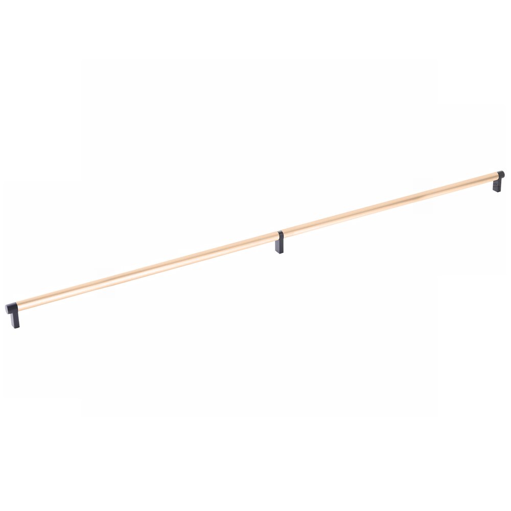 36" Centers Rectangular Stem in Flat Black And Smooth Bar in Satin Copper