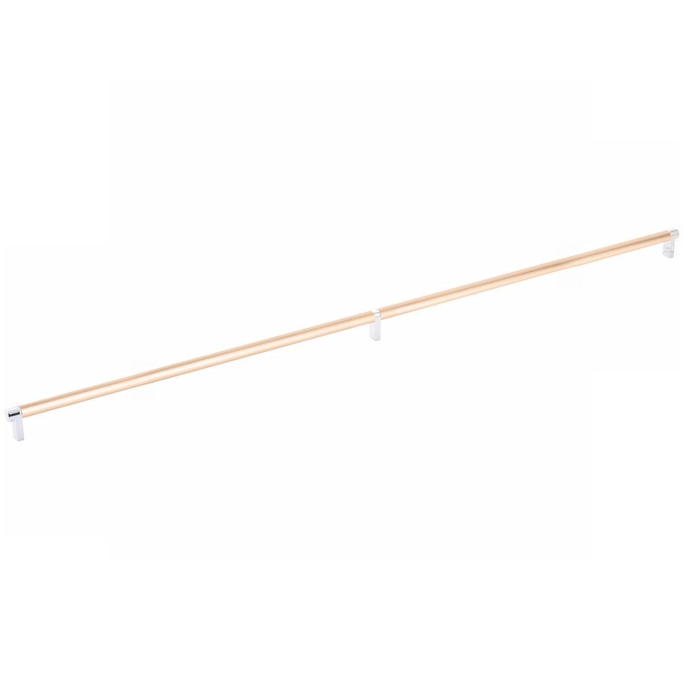 36" Centers Rectangular Stem in Polished Chrome And Smooth Bar in Satin Copper