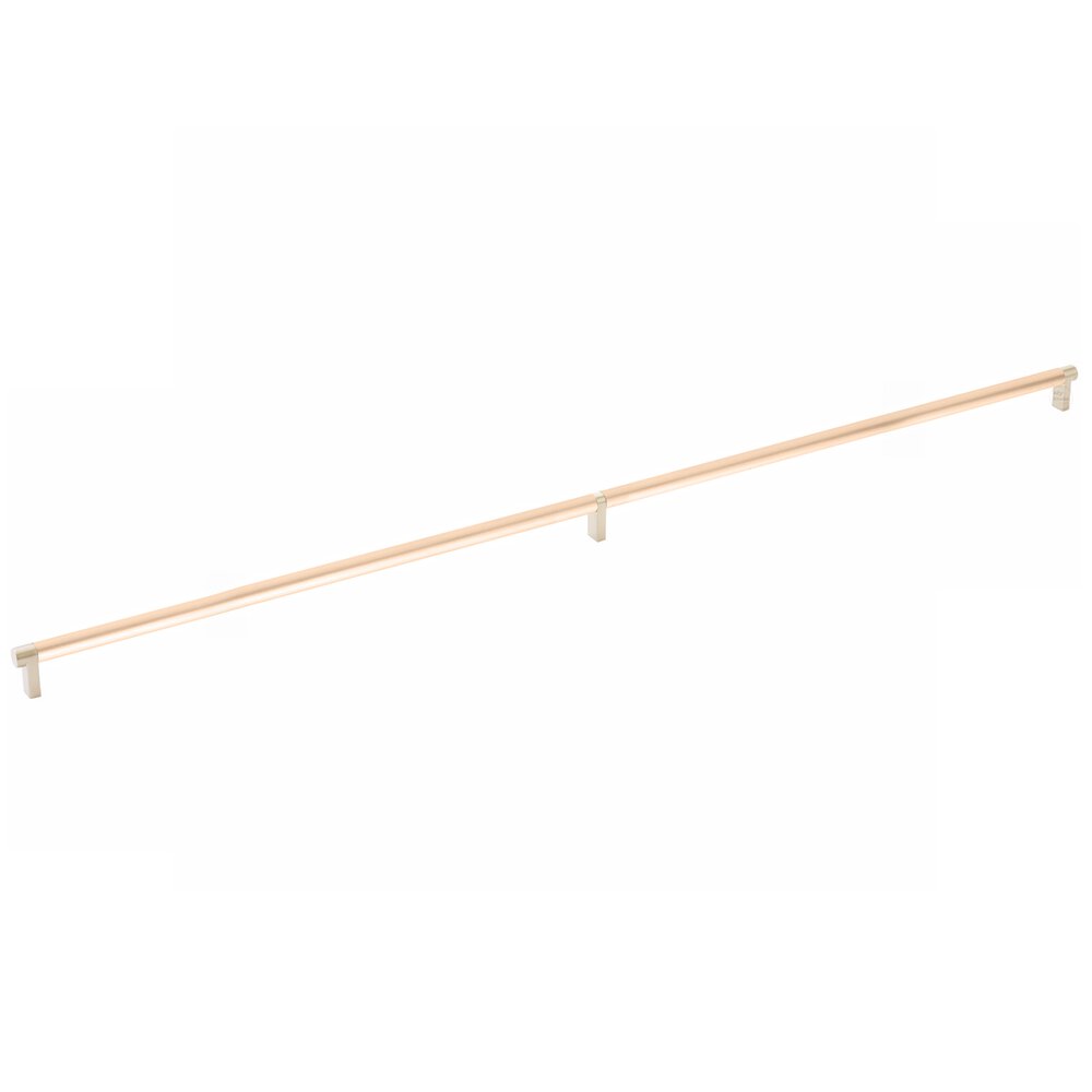36" Centers Rectangular Stem in Satin Brass And Smooth Bar in Satin Copper